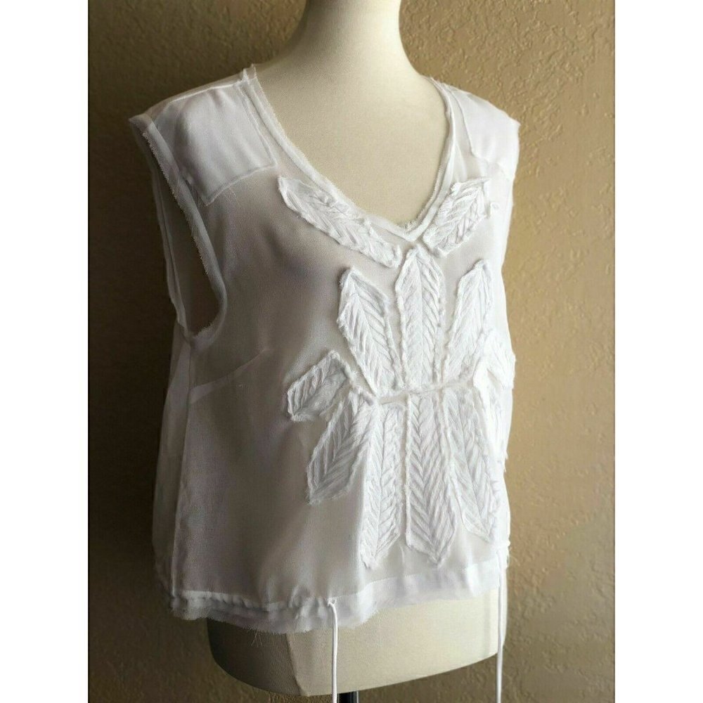 Free People Womens White pennies Sheer Storyteller - Picture 5 of 12
